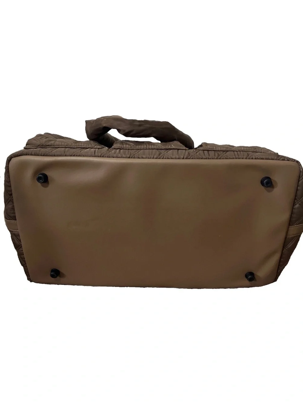 Joan & David Quilted Brown Duffel with Triple Front Pockets loads of space